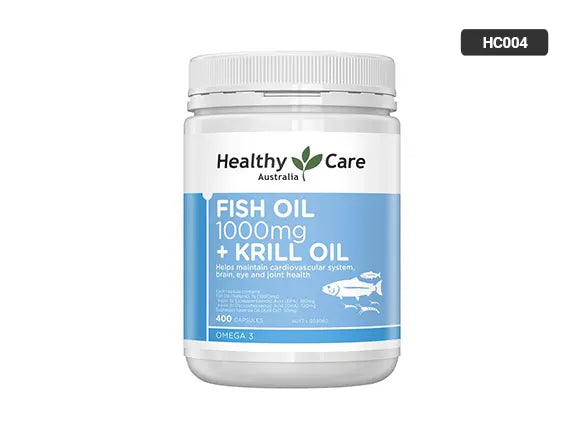Healthy Care Fish Oil 1000mg + Krill Oil 400 Capsules in Sri Lanka - Supplement Vault.Lk